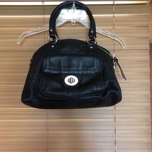 Black Pebbled Leather Coach Purse